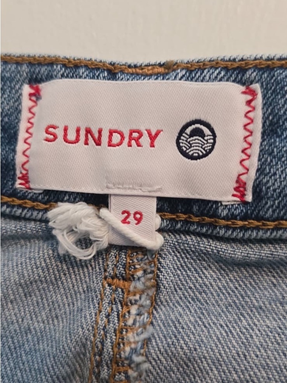Sundry Light Blue Denim Skirt with Contrast Stitching - Picture 8 of 14